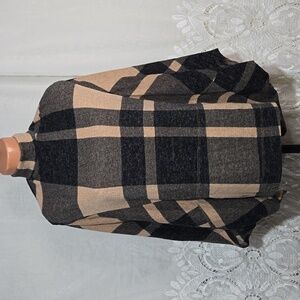 DownEast Plaid Poncho NWT sz S/M
